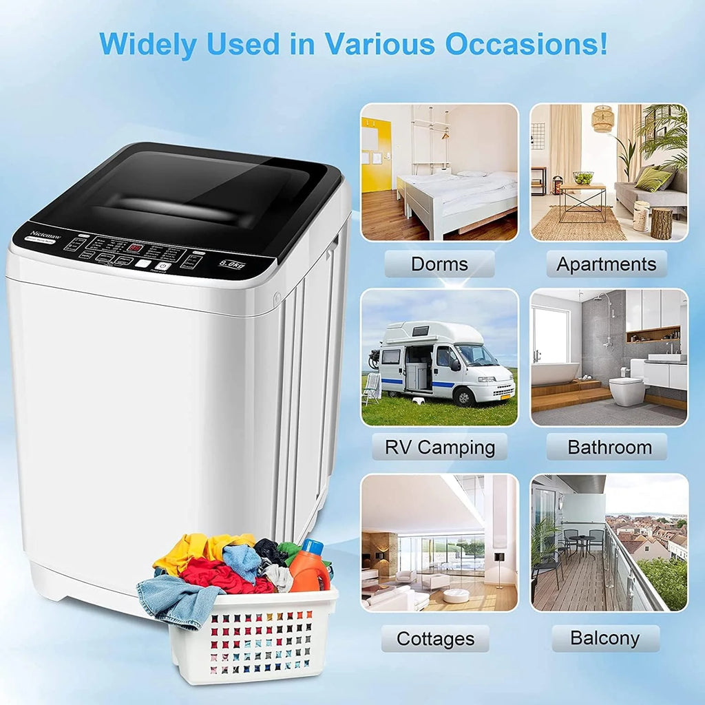 Portable 17.8lbs Fully-Automatic Washing Machine E8554