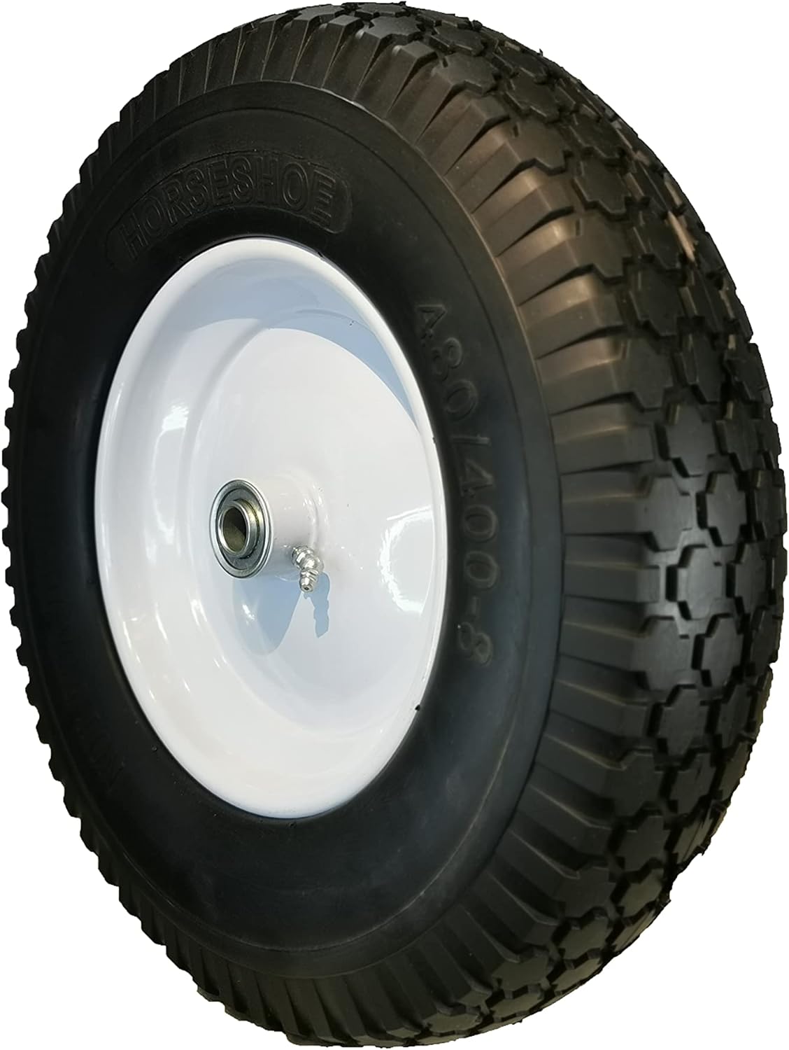 2 Pcs Black Flat Free Tire with Steel Rim for Wheelbarrow/Cart H478
