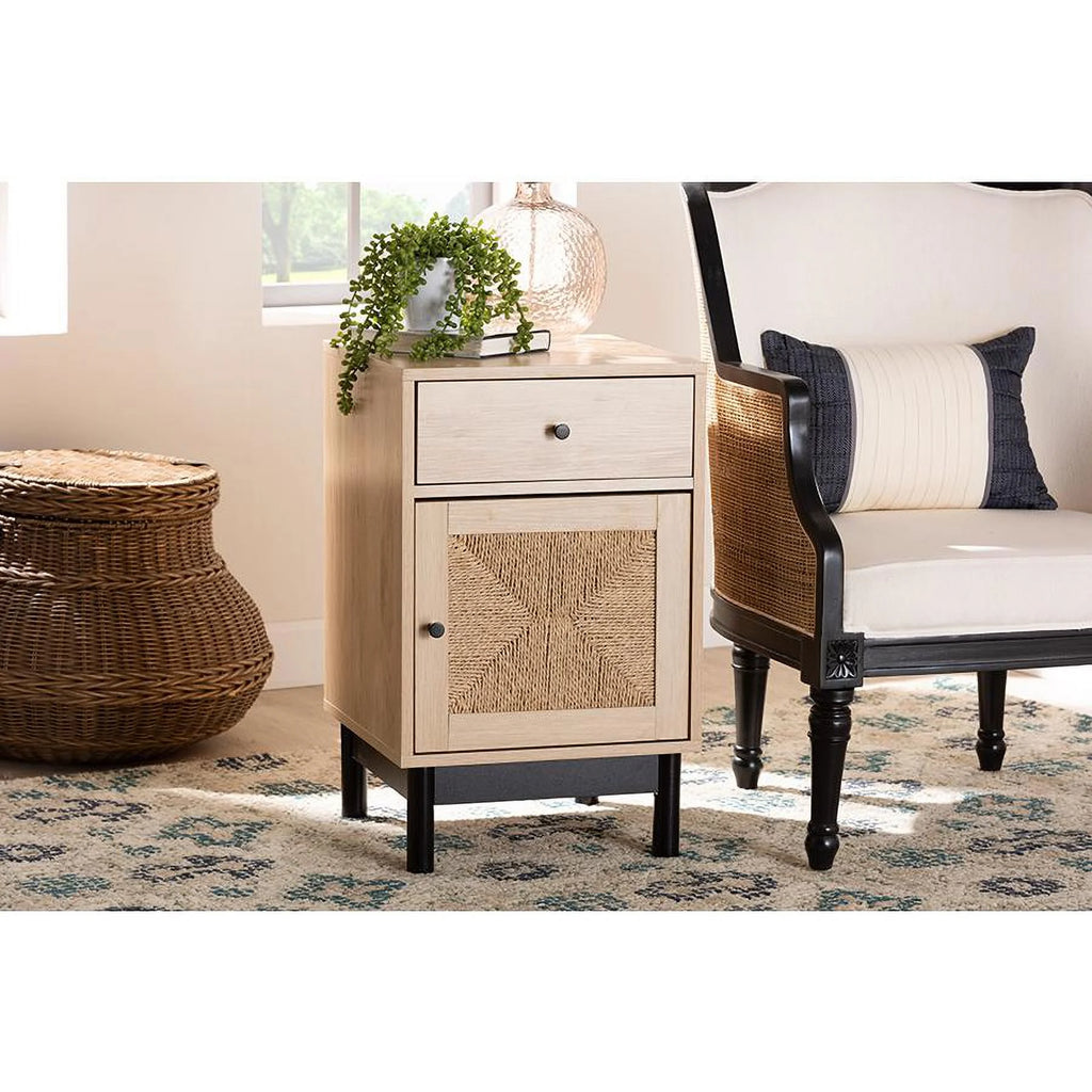 1 Drawer Mid-Century Wood End Table E25929