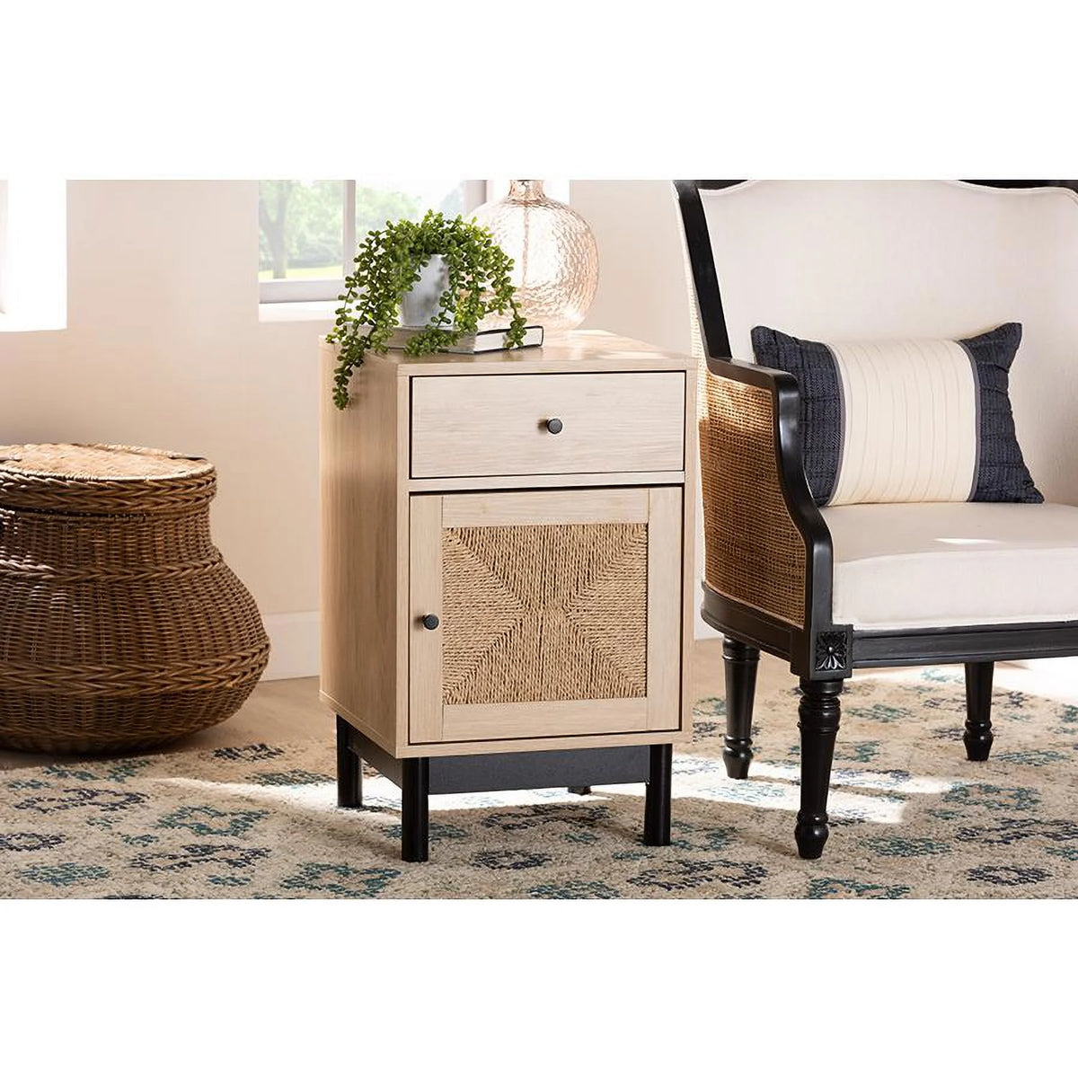 1 Drawer Mid-Century Wood End Table E25929