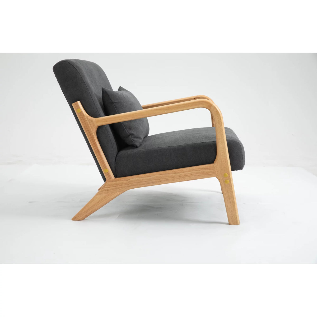 Mid Century Modern Upholstered Accent Chair with Wood Frame G601679