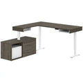 L Shaped Adjustable Standing Desk with Credenza M731
