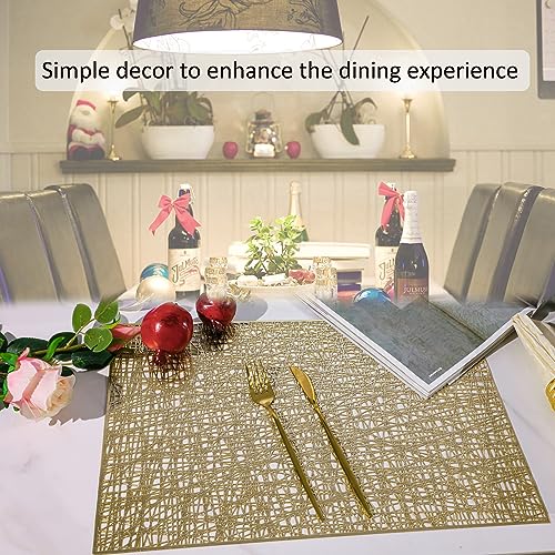 Gold Vinyl Placemats Set of 4 E8768