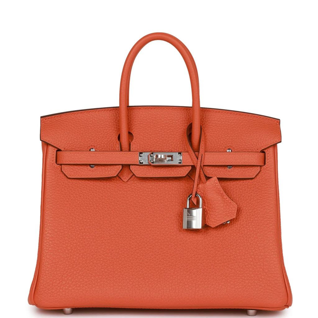 Orange Togo Palladium Hardware Handbag B777