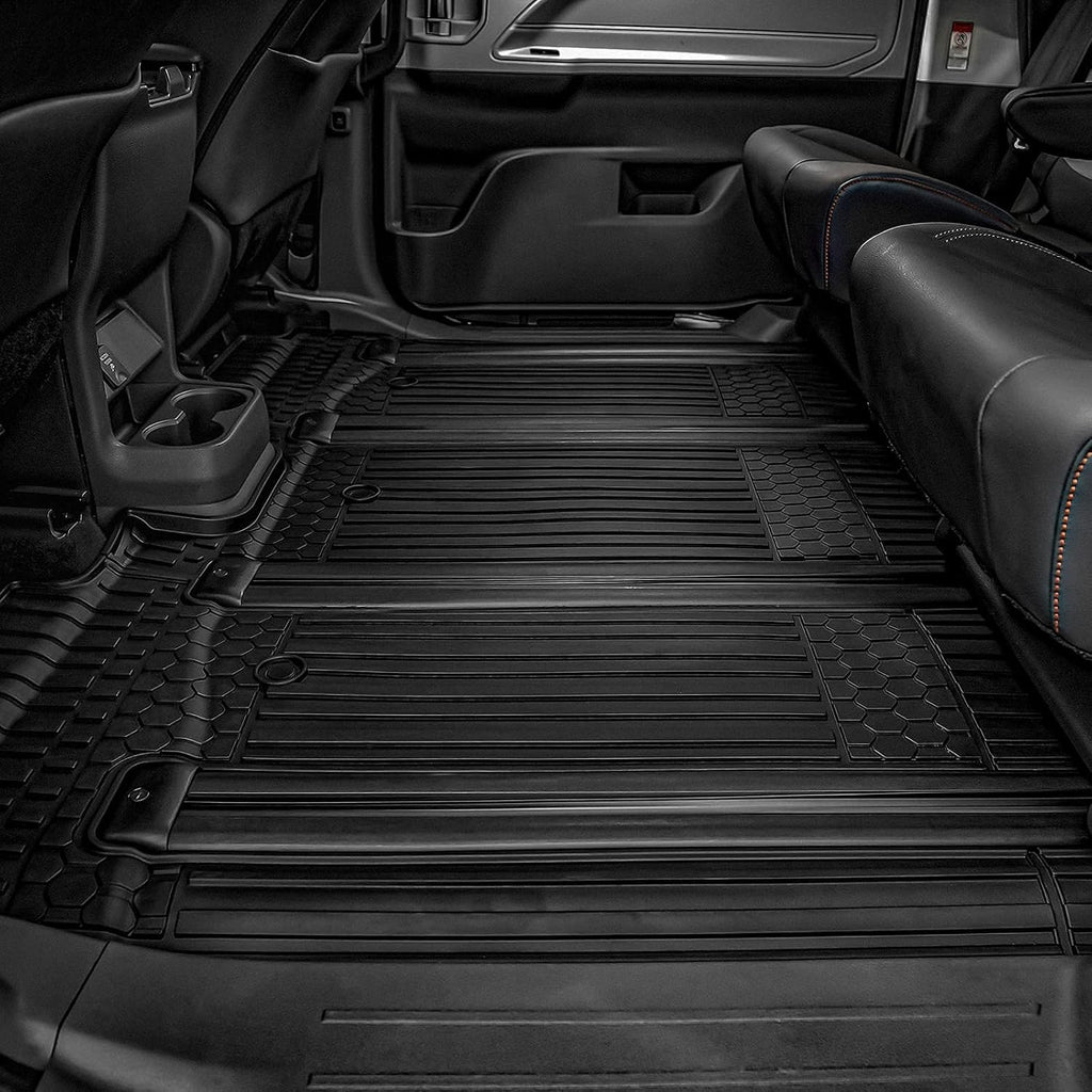 Black 8 Seat TPE All Weather Floor Mats & Cargo Liner P118