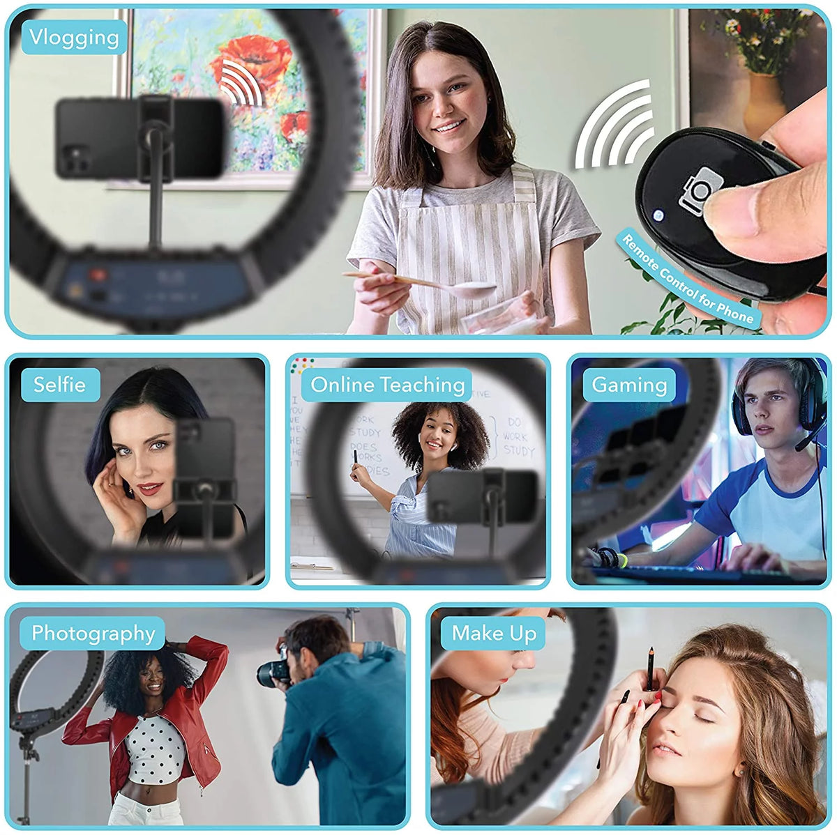 18 inch Dimmable Tricolor LED Ring Light with Stand K67767