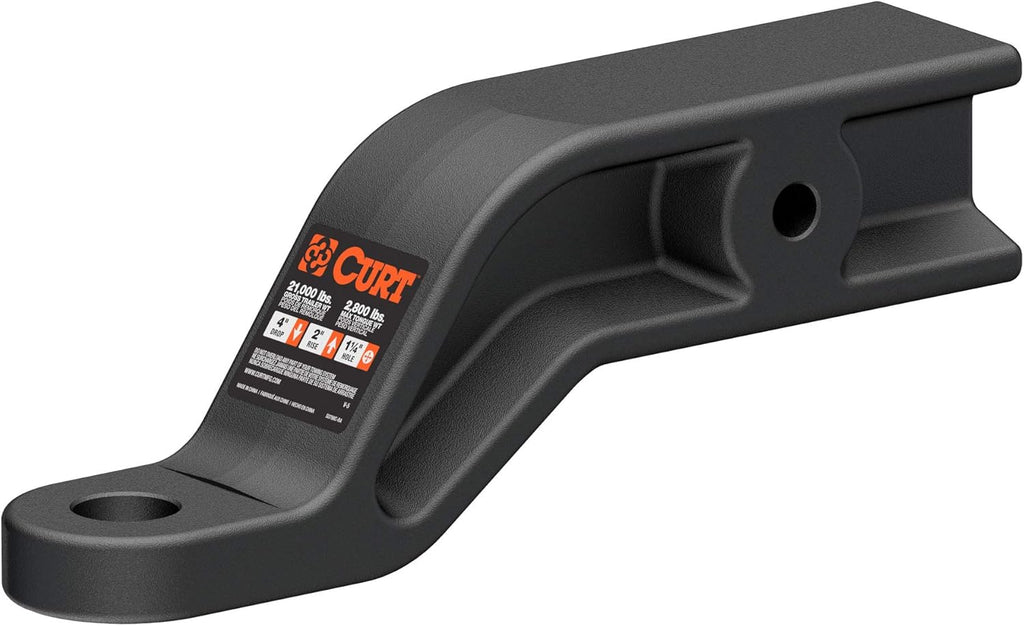Forged Trailer Hitch Ball Mount, 3-Inch Receiver, 21,000 lbs, 4-Inch Drop, 2-Inch Rise, Carbide Black Powder Coat, Pack of 2 S485