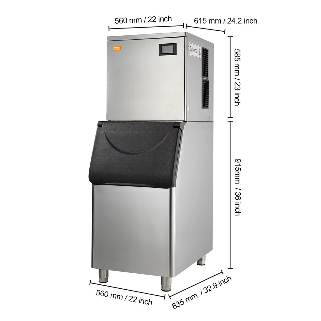 Commercial Ice Maker with Storage Bin Auto Self-Cleaning A268