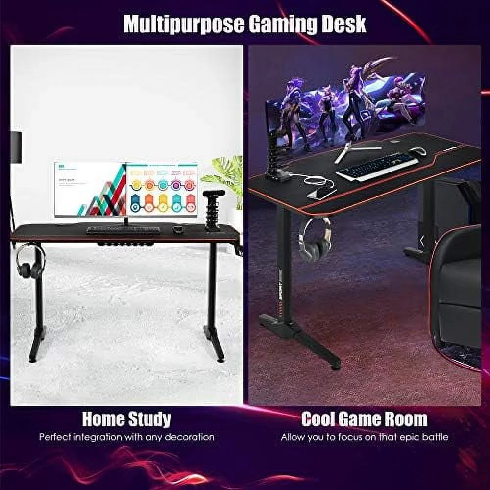 55 Inch Gaming Desk with Mouse Pad O873