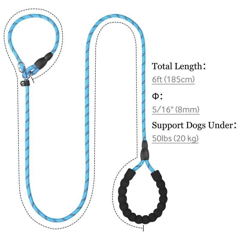6 FT Reflective Slip Lead Dog Leash with Padded Handle S465