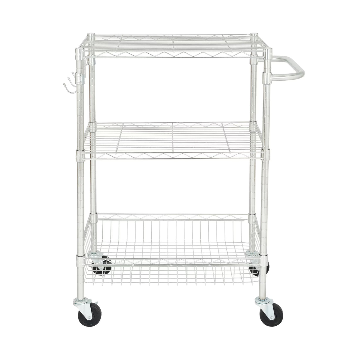 3-Tier Chrome Rolling Cart C5144