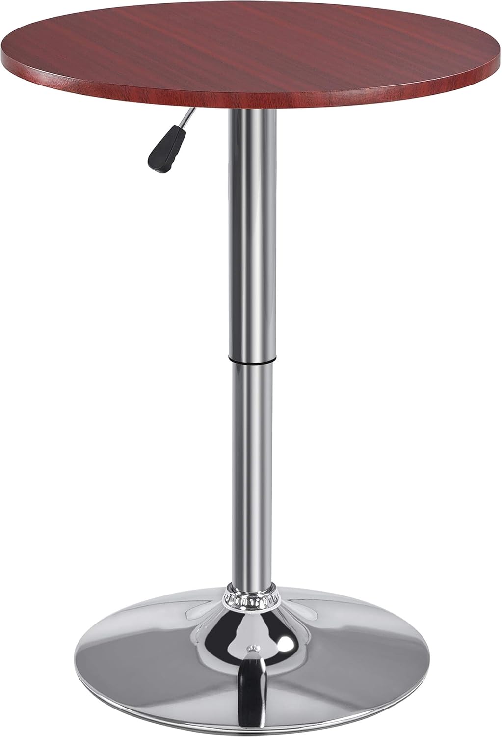 Round Pub Bar Table Black MDF Top with Silver Leg Base Adjustable Pack of 2 N915