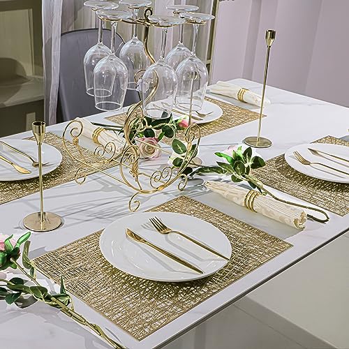 Gold Vinyl Placemats Set of 4 E8768