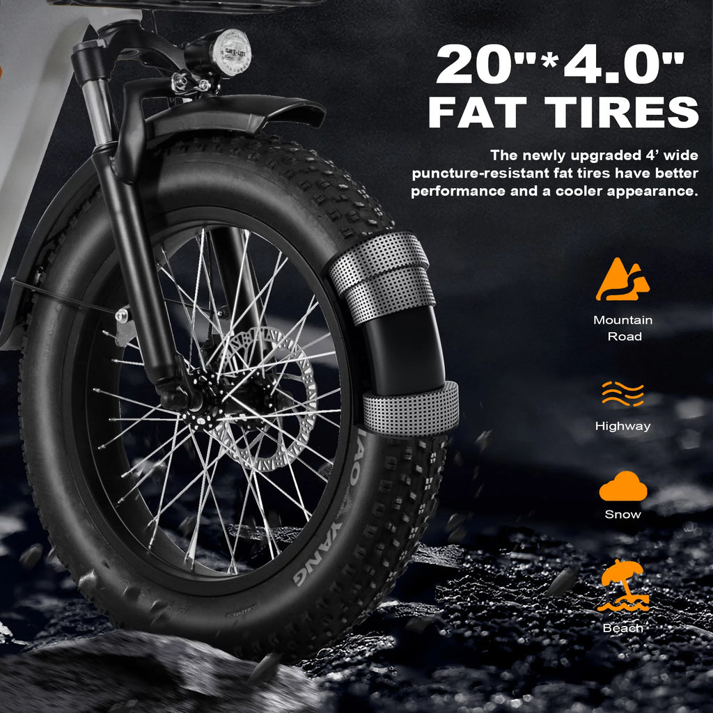 Foldable 20 x 4.0 Fat Tire Step Thru Electric Bike Y832548