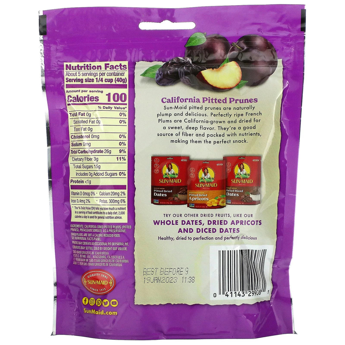 California Whole Pitted Prunes 7 oz Pack of 4 S489013
