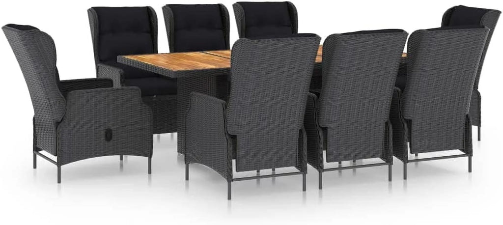 5 Piece Acacia Wood Patio Lounge Set with Dark Gray Cushions H767276