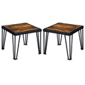 Black Metal Square End Table Set of 2 C8405