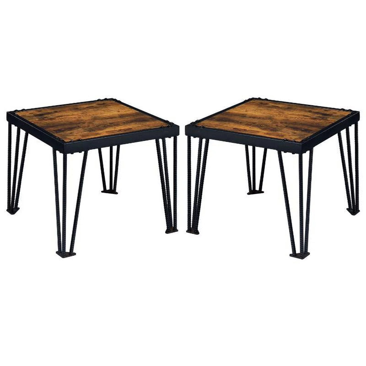 Black Metal Square End Table Set of 2 C8405