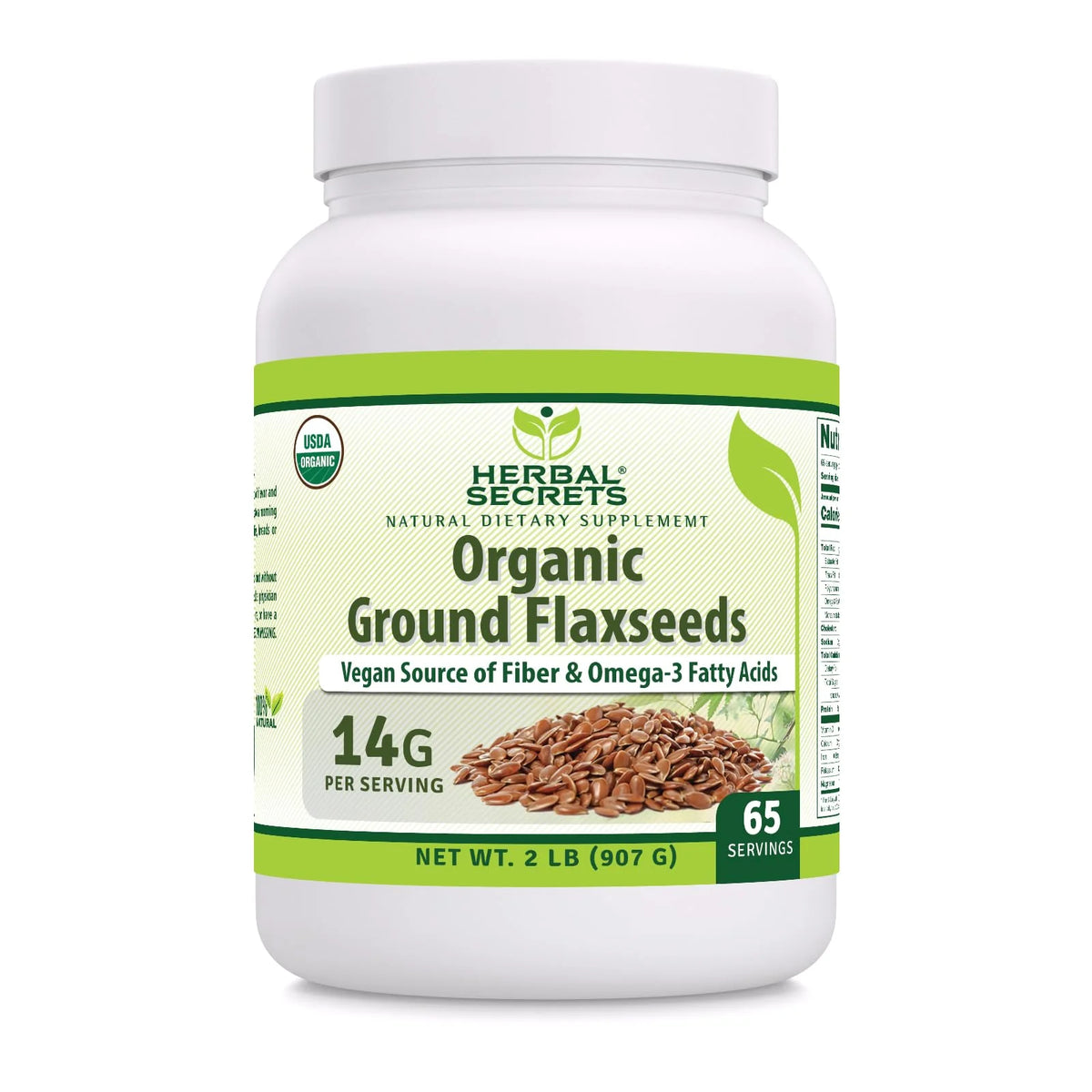 USDA Organic Ground Flaxseeds 2 Lb Powder B476