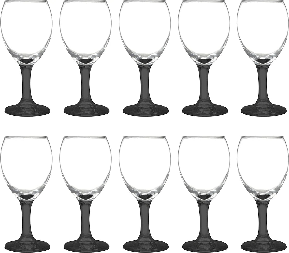 Black 8.5 Oz Wine Glasses Set O456