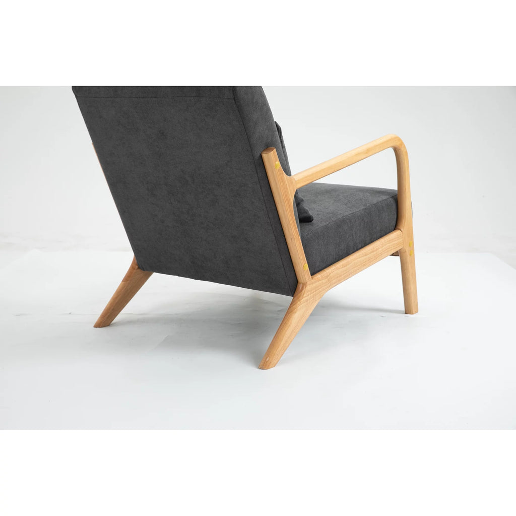 Mid Century Modern Upholstered Accent Chair with Wood Frame G601679