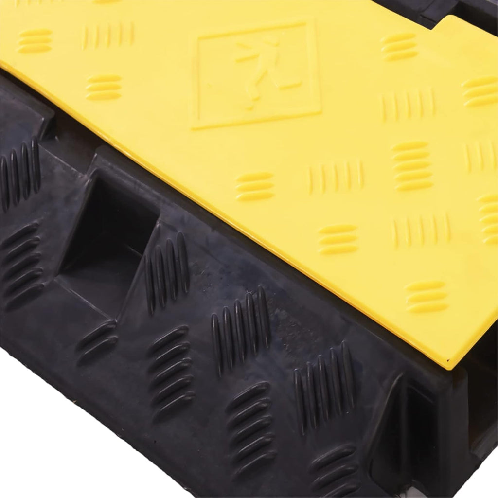 Cable Ramp PVC Rubber Cable Protector, 3 Channel, 44000lbs Capacity, Pack of 2 Q32585