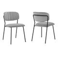 Grey Velvet and Metal Dining Room Chairs - Set of 2 U877434