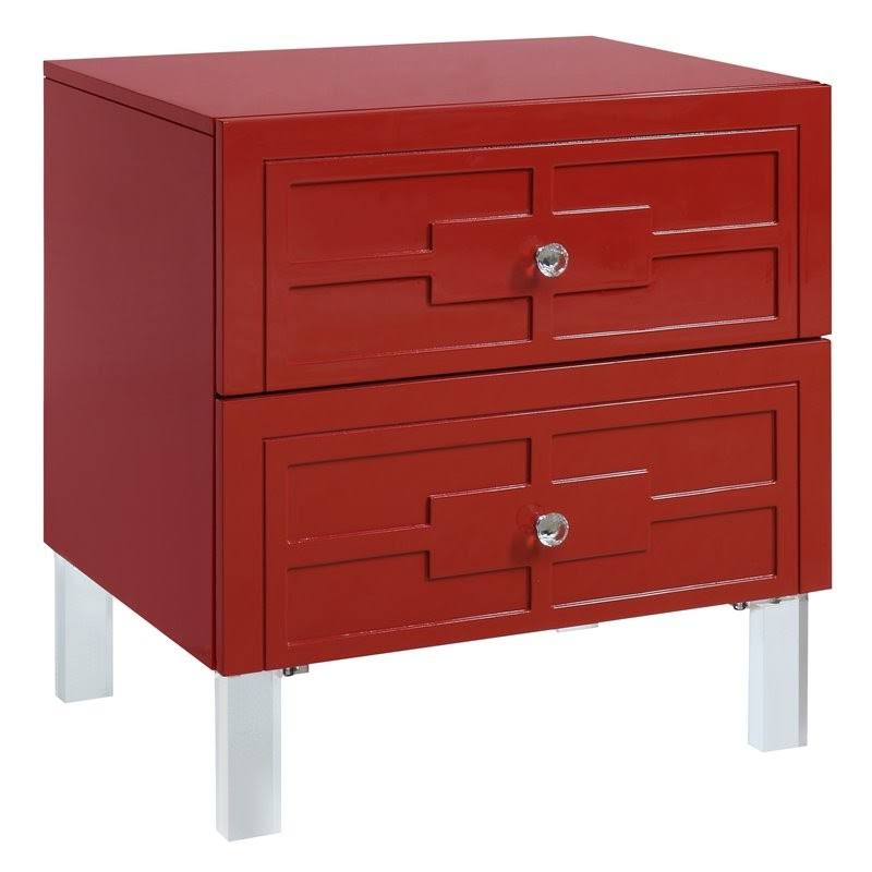 Glossy Red Contemporary End Table B65047