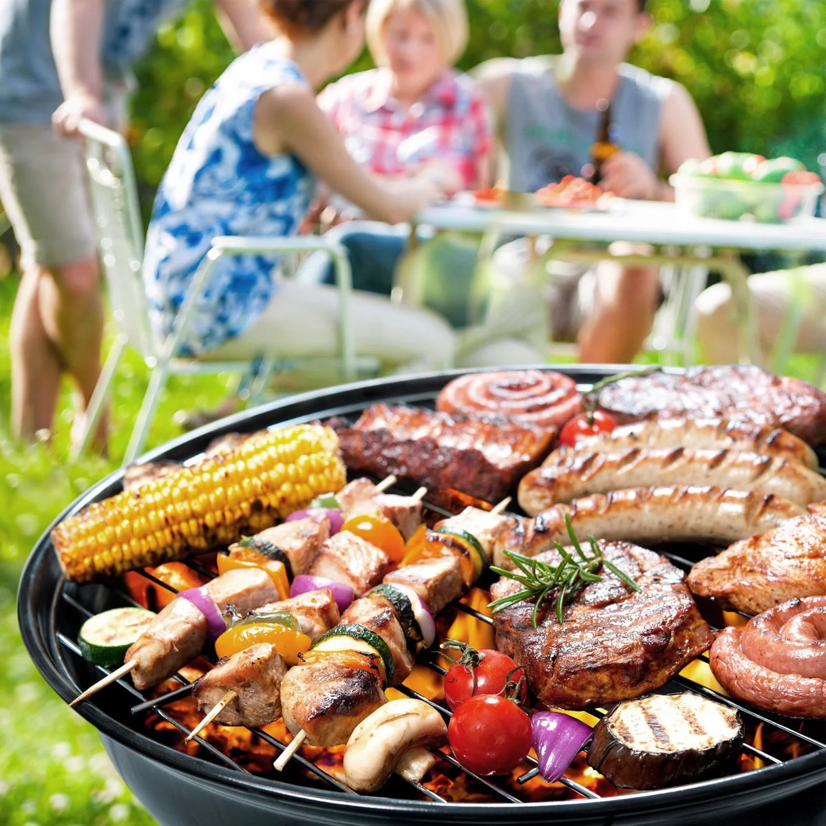29” Black Outdoor Charcoal Grill with Side Shelf and Wheels X90320
