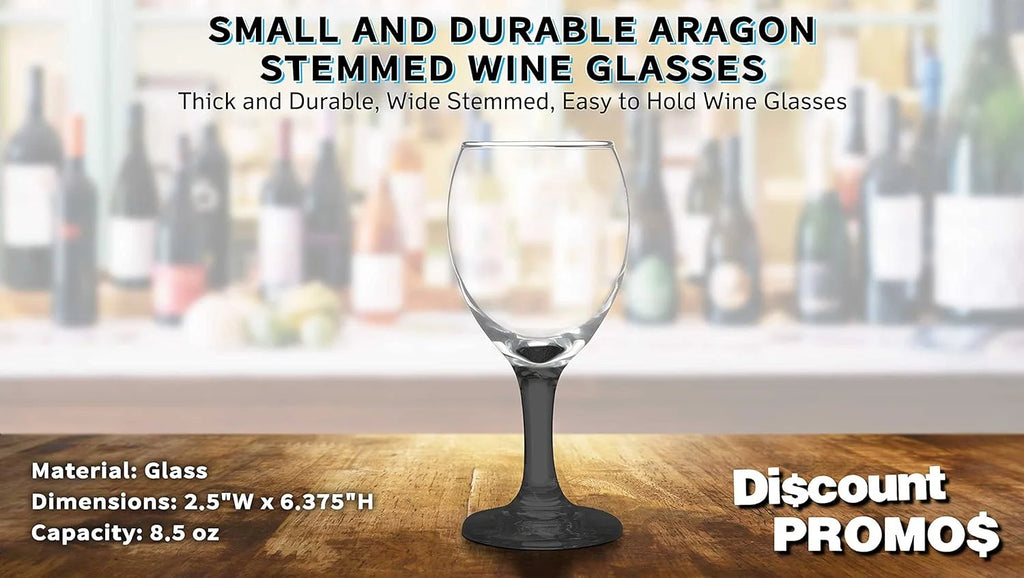 Black 8.5 Oz Wine Glasses Set O456