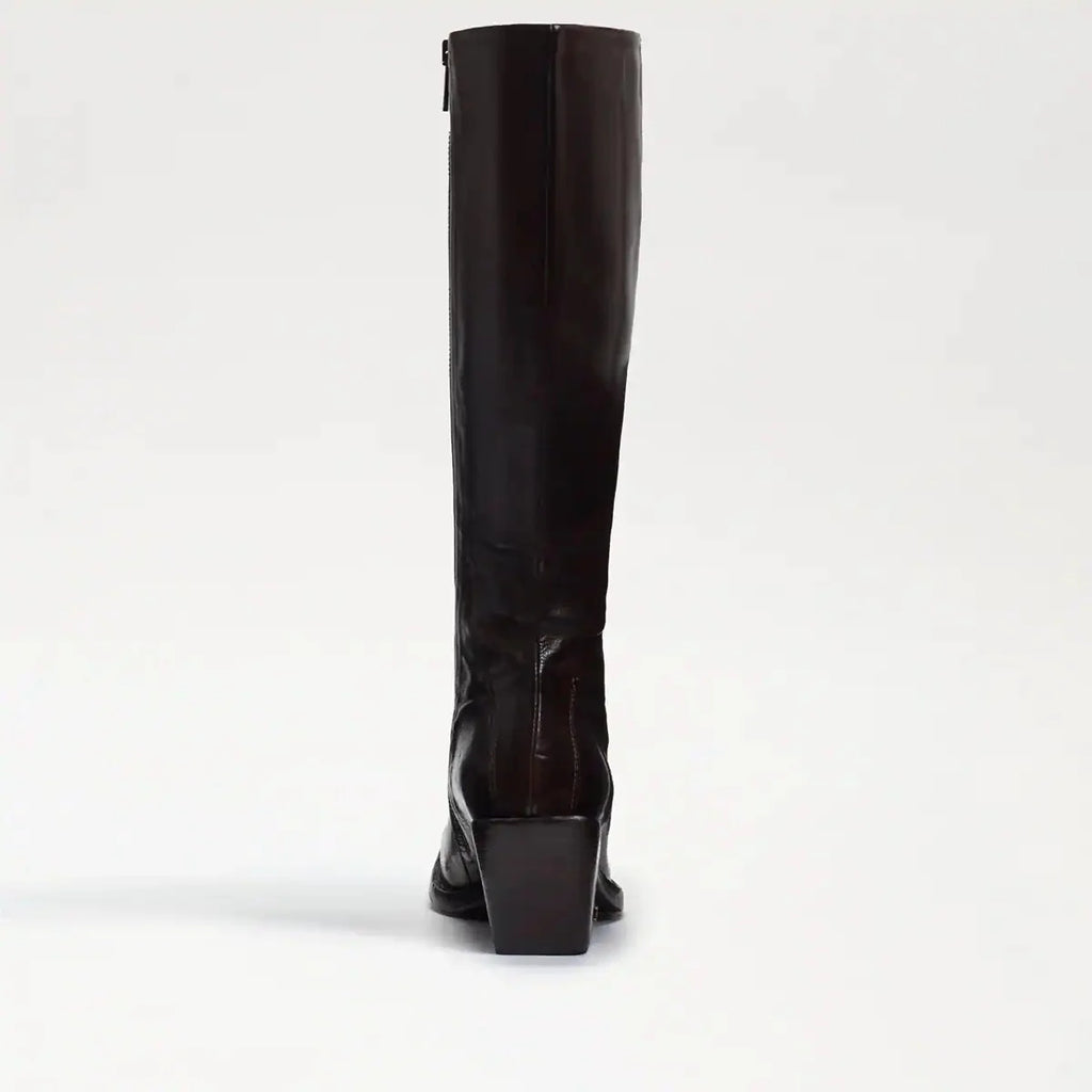 Dark Brown Washed Leather Square Toe Western Boot G125