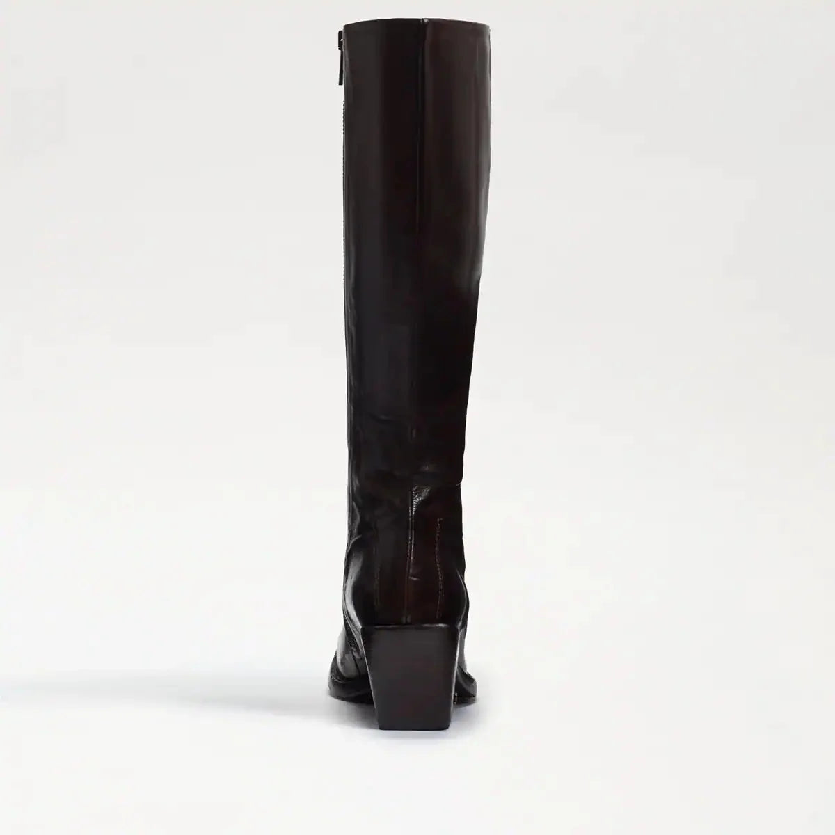 Dark Brown Washed Leather Square Toe Western Boot G125