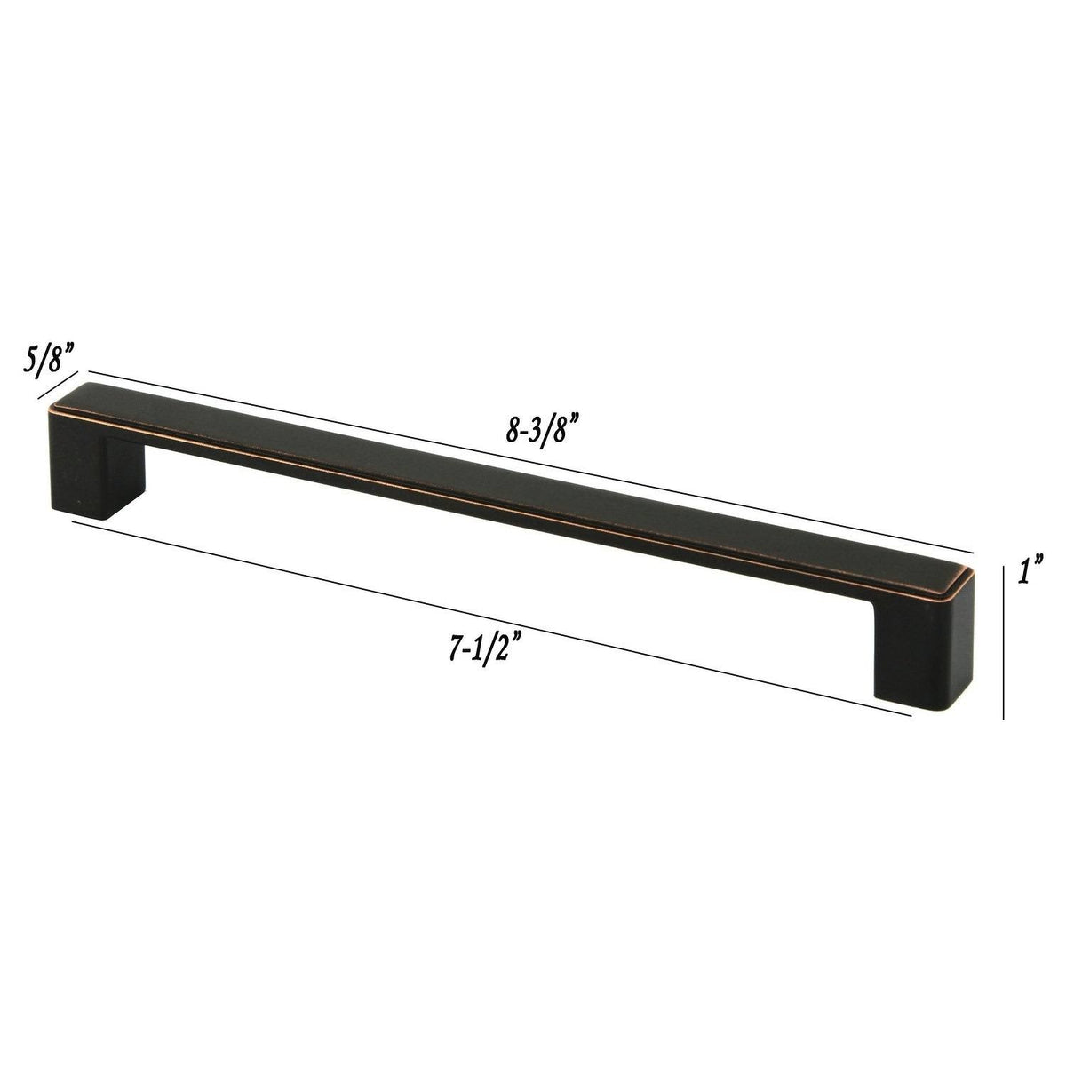 8.375-Inch Oil Rubbed Bronze Square Bar Pull Handle Case of 15 V362804