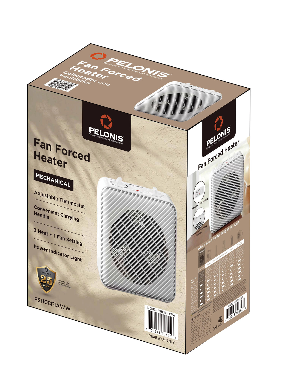 1500W 3-Speed Electric Fan-Forced Space Heater Z71180
