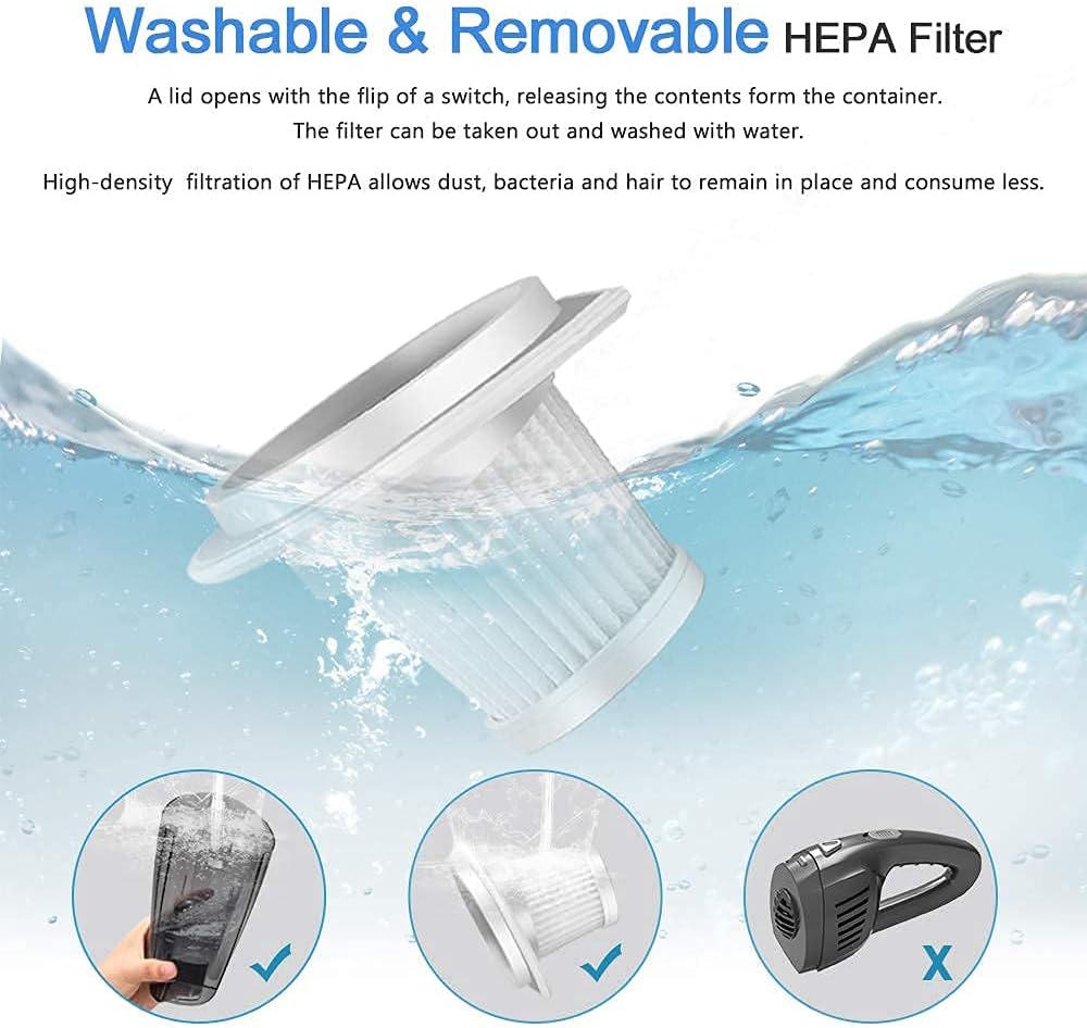 Portable Cordless Handheld Vacuum Cleaner, 8000PA, 120W, Wet & Dry, Pack of 2 M79159