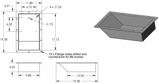 Recessed Boat Trolling Motor Foot Pan L2962