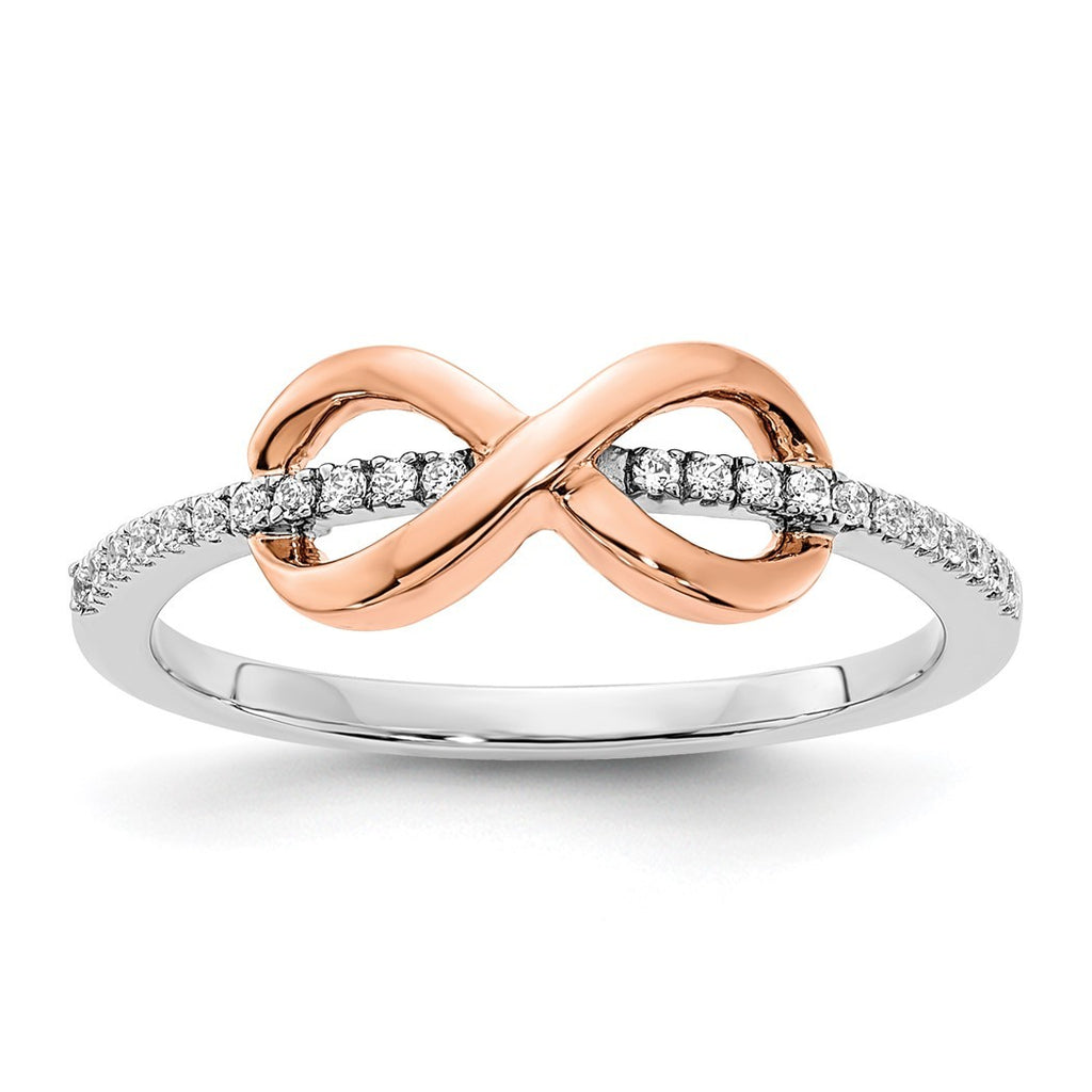 10k Two Tone Gold Diamond Ring Size 7.00 V56819