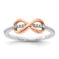 10k Two Tone Gold Diamond Ring Size 7.00 V56819