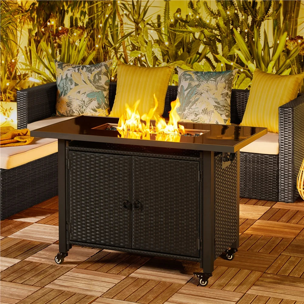 Black Propane Fire Pit Table N78242