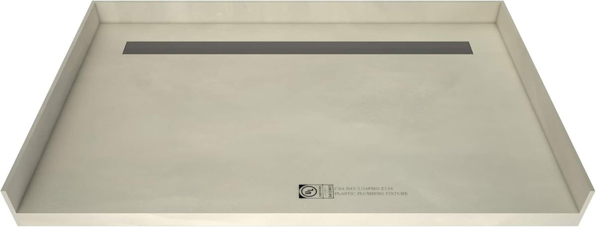 Barrier Free Shower Pan with Integrated Right PVC Drain, 30-Inch by 60-Inch D1354