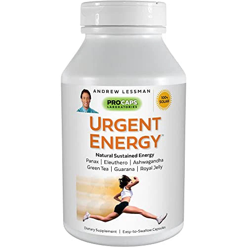 60 Capsules Energy Supplement with Green Tea, Guarana, Ginseng, Ashwagandha B768938