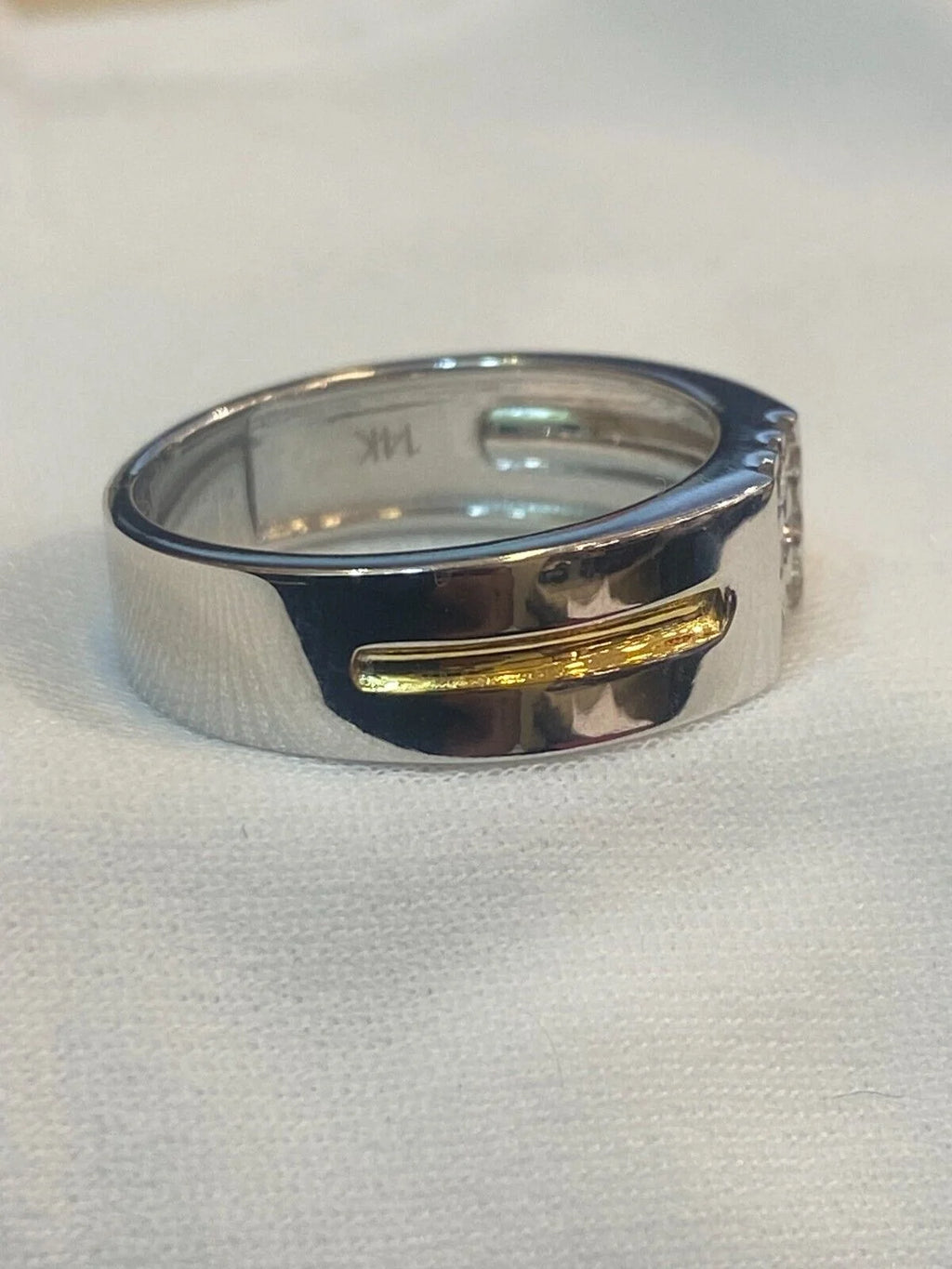 14K White Gold Diamond Wedding Band Ring S104197