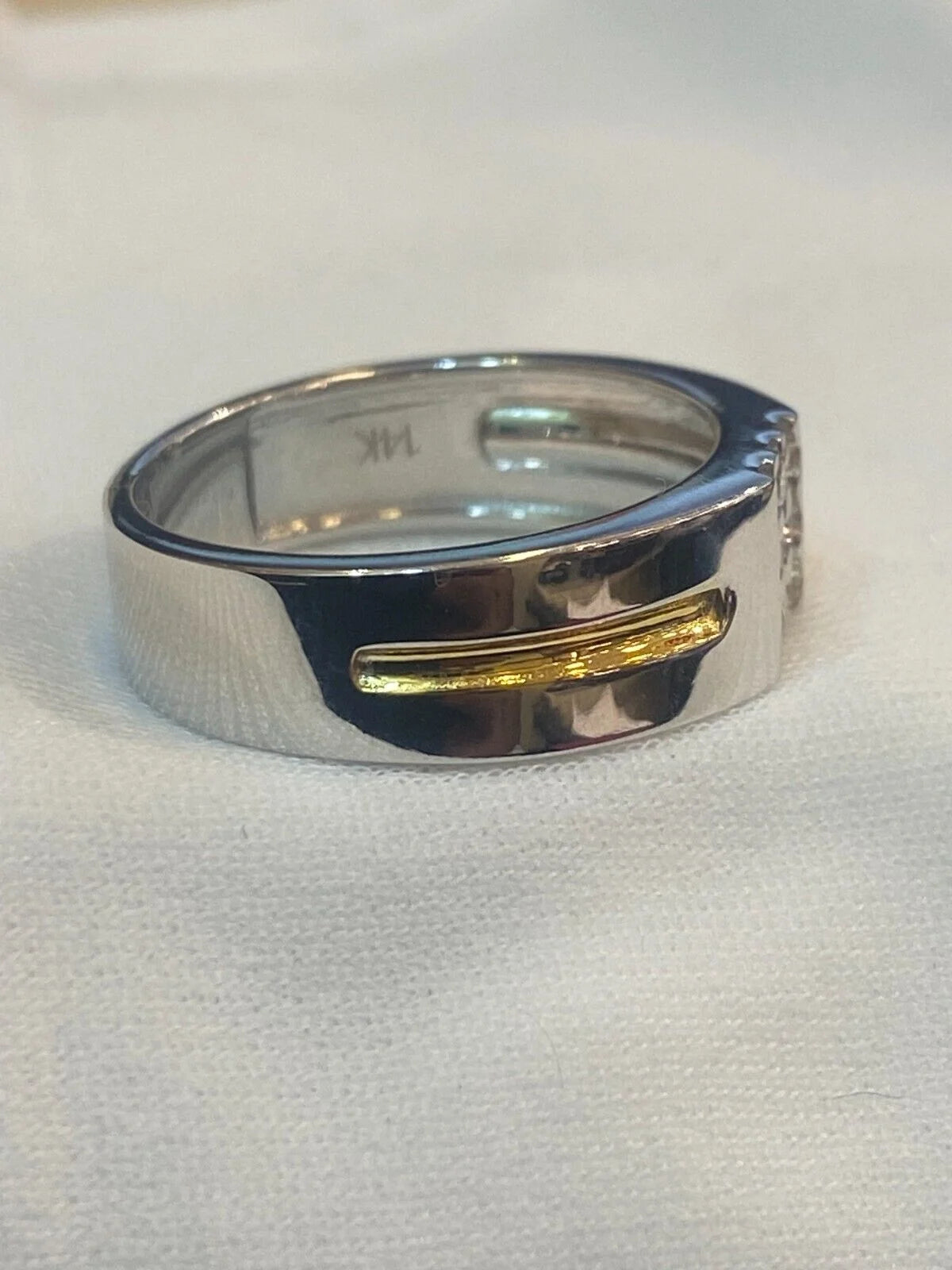 14K White Gold Diamond Wedding Band Ring S104197