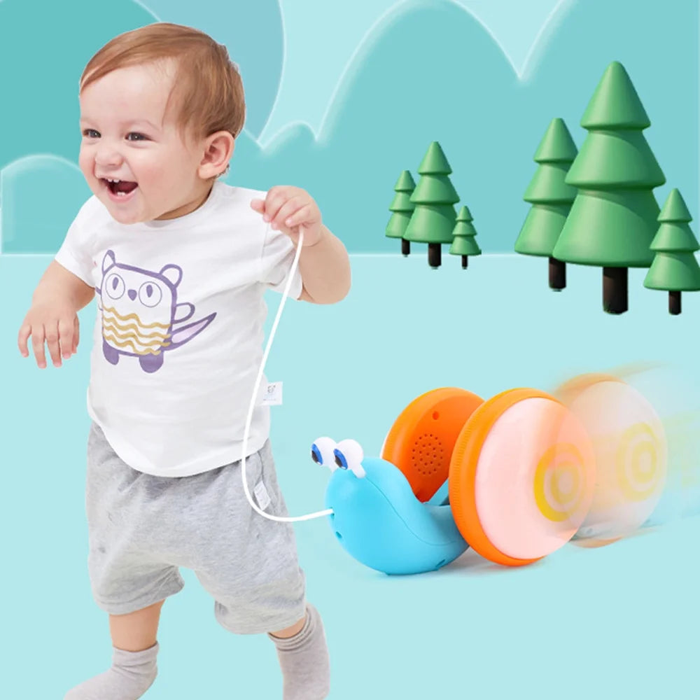 Colorful Light Music Push Pull Snail Toddler Toy D345604