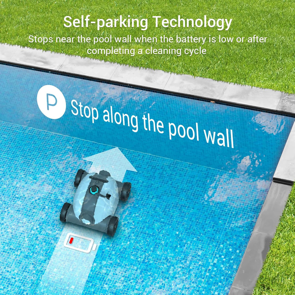 Cordless Robotic Pool Cleaner with Dual-Drive Motors F77028