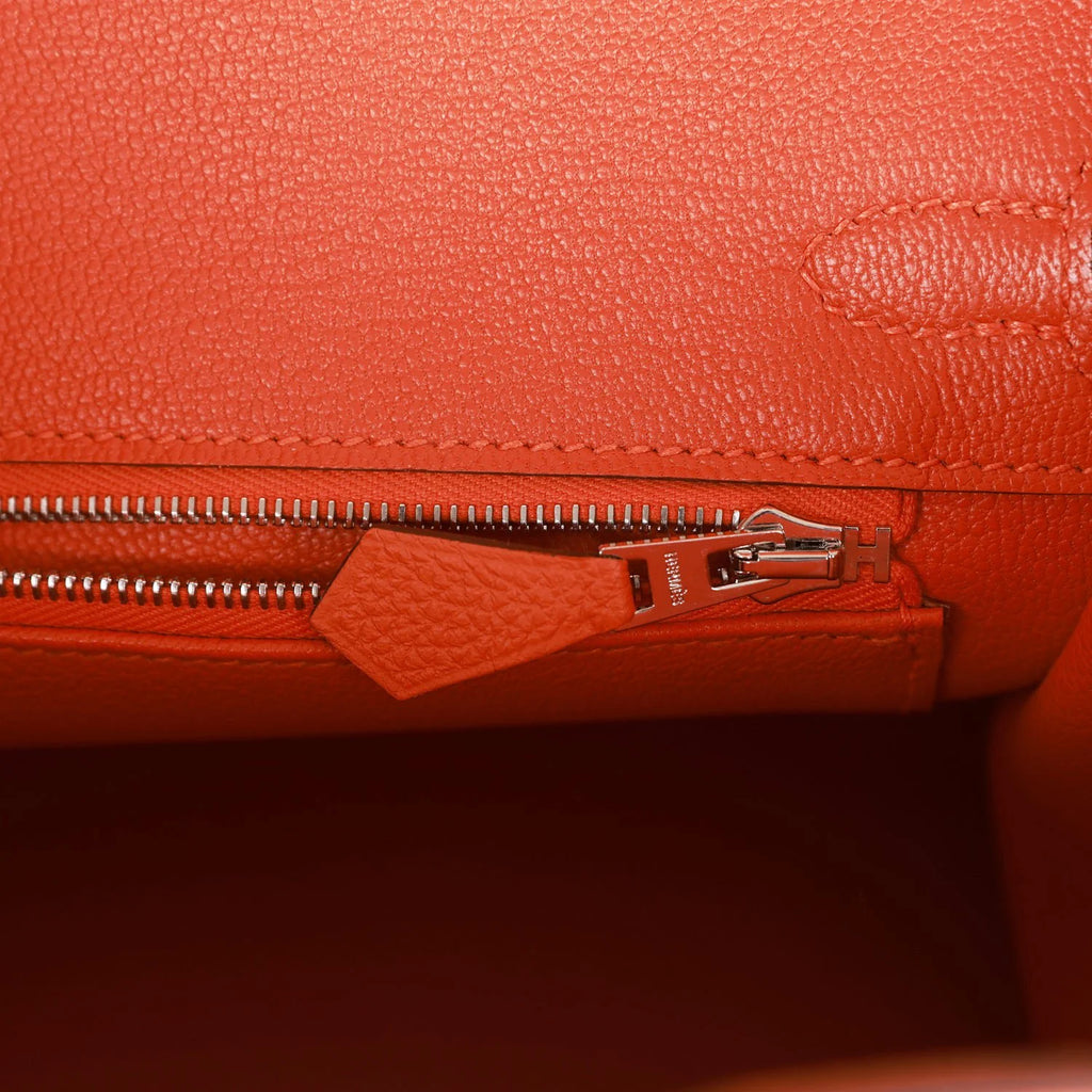 Orange Togo Palladium Hardware Handbag B777