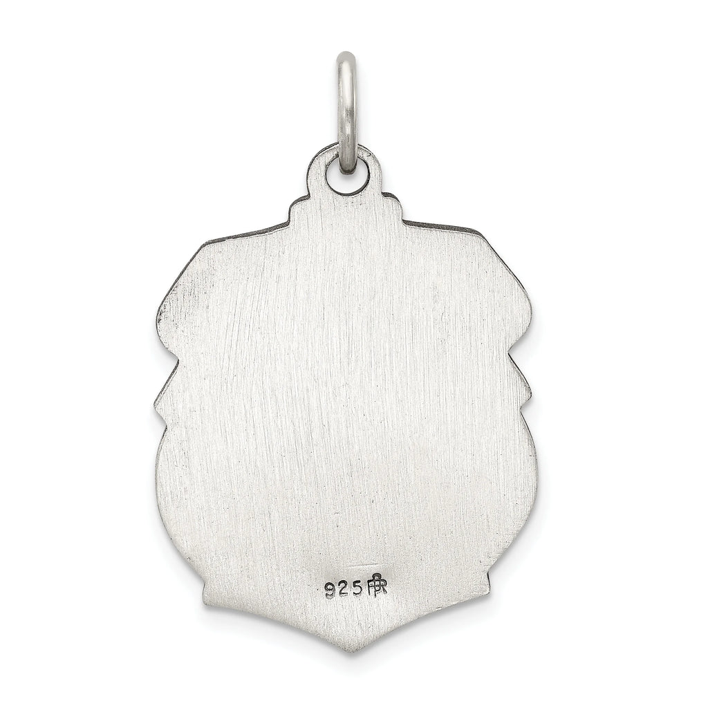 Antiqued St. Michael Badge Medal Pendant with Sterling Silver Rope Chain Necklace 18'' X67082