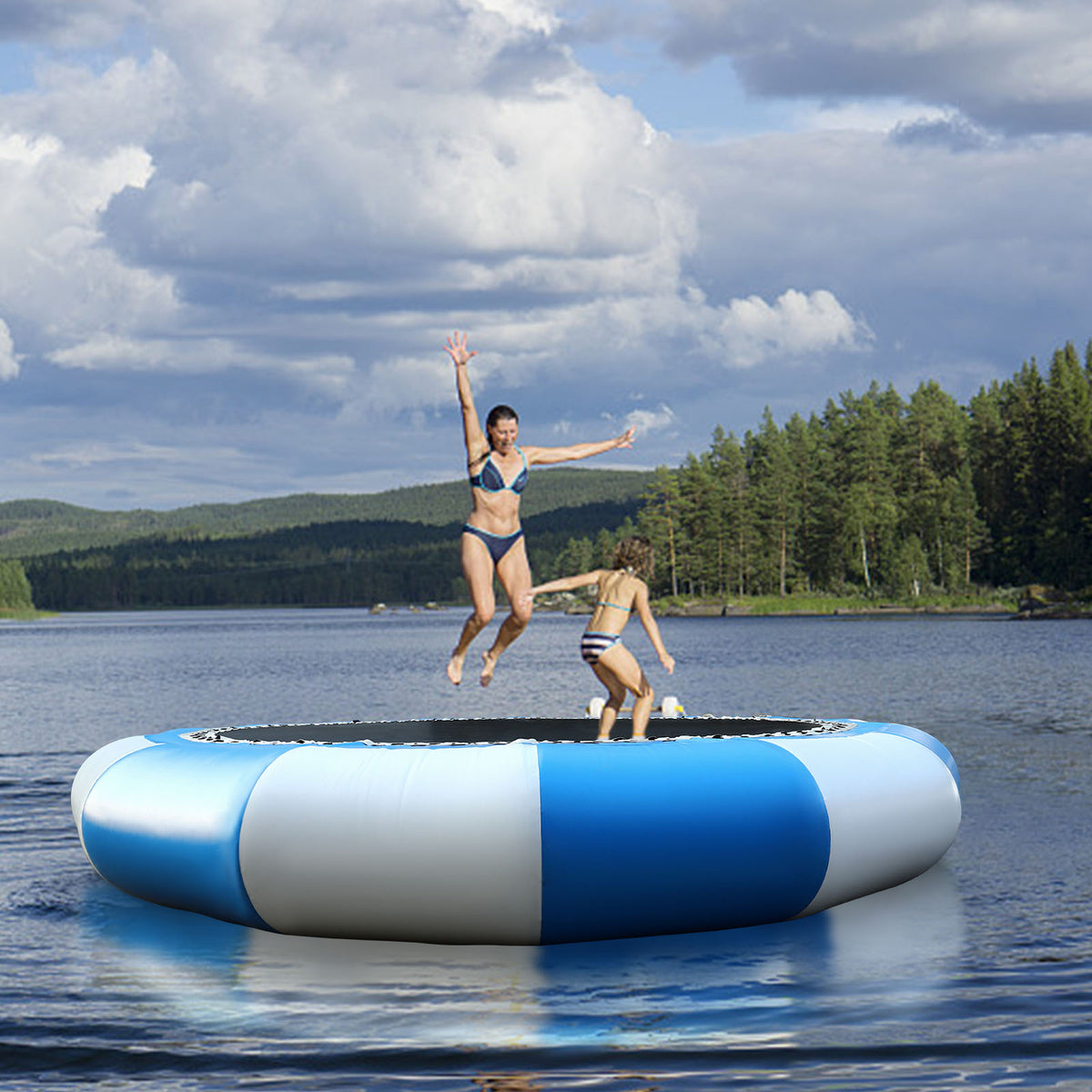 17ft Inflatable Water Trampoline with Climbing Handles C9171