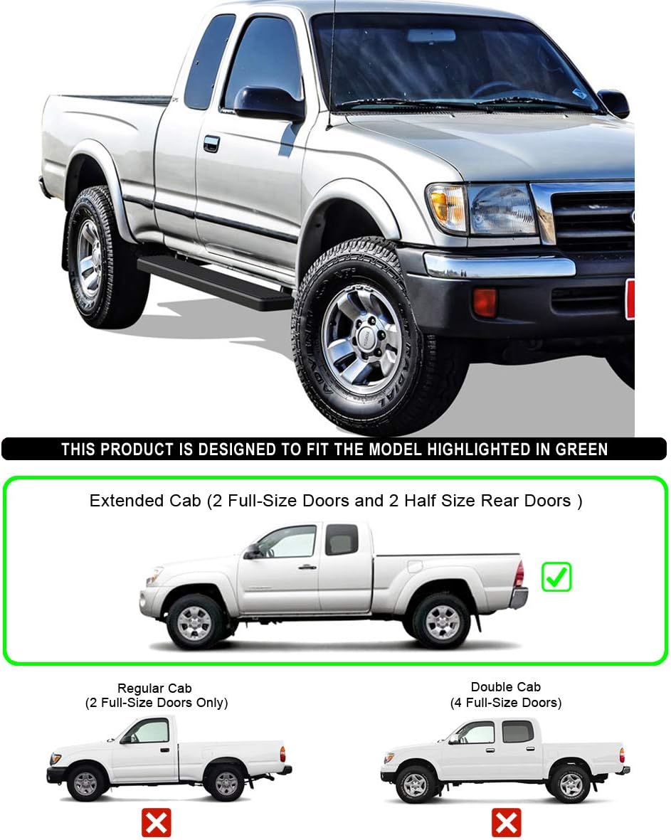 6in Black Running Boards W838