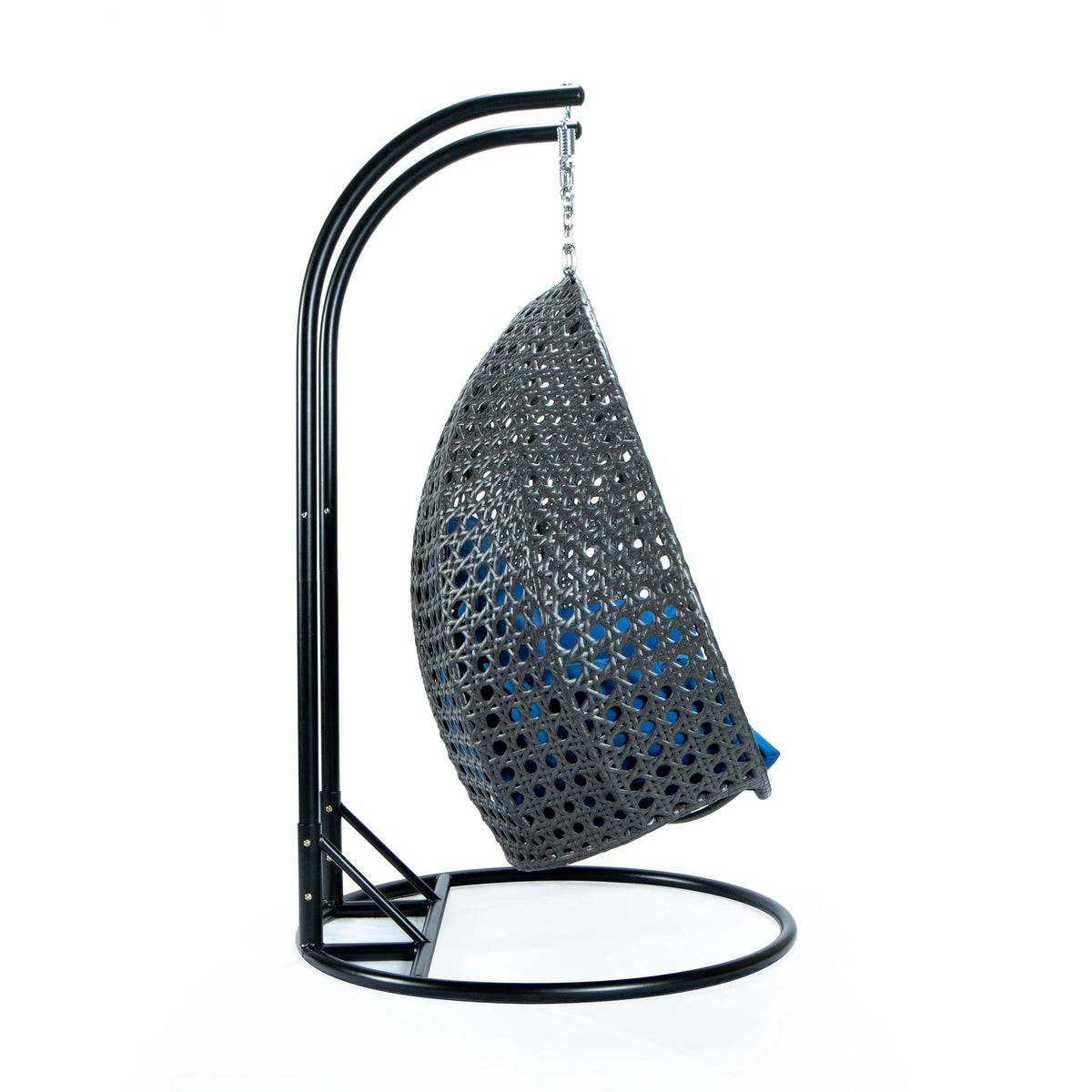 Blue Wicker Hanging Egg-Shaped Swing Chair N972268